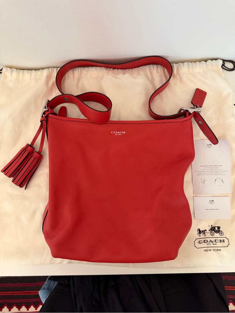 Coach Legacy Leather Duffle Bag with Tassel
